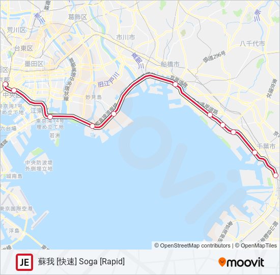 京葉線 KEIYO LINE metro Line Map