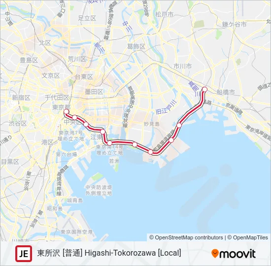 京葉線 KEIYO LINE Metro Line Map