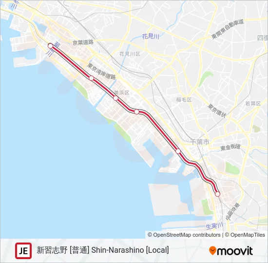 京葉線 KEIYO LINE Metro Line Map