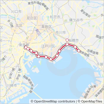 京葉線 KEIYO LINE Metro Line Map
