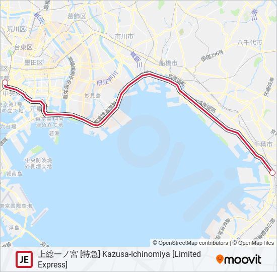 京葉線 KEIYO LINE metro Line Map