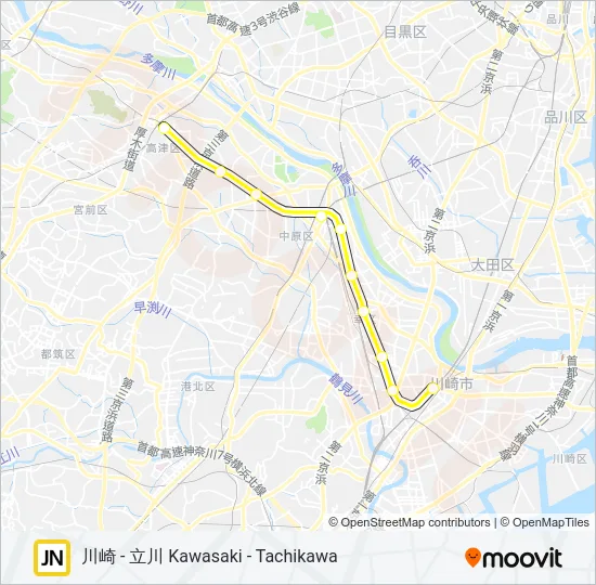 南武線 NAMBU LINE Metro Line Map