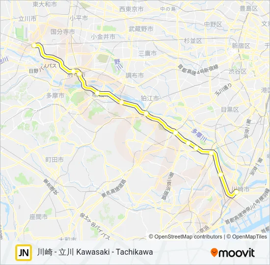 南武線 NAMBU LINE Metro Line Map