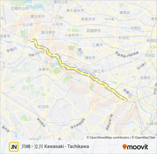 南武線 NAMBU LINE Metro Line Map