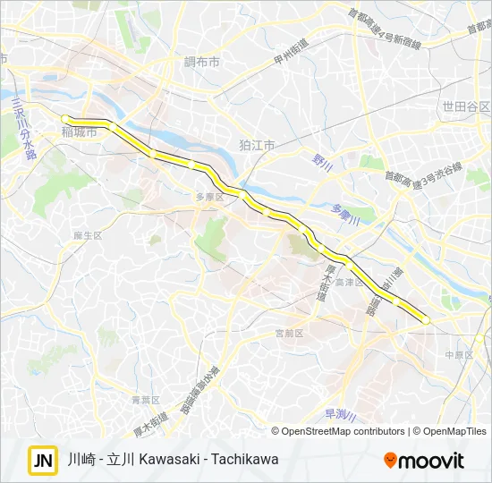 南武線 NAMBU LINE Metro Line Map