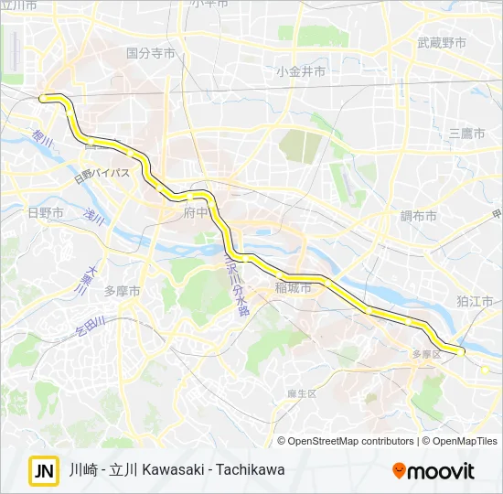 南武線 NAMBU LINE Metro Line Map