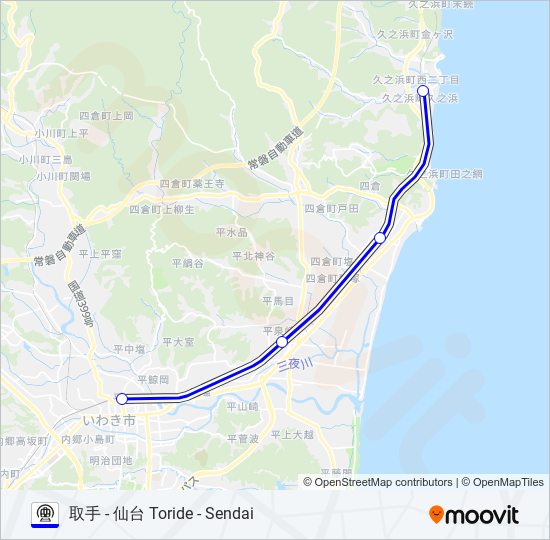 常磐線 JOBAN LINE metro Line Map