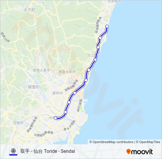 常磐線 JOBAN LINE Metro Line Map