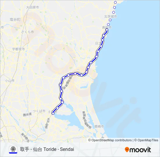 常磐線 JOBAN LINE Metro Line Map