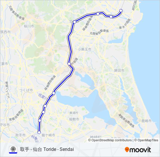 常磐線 JOBAN LINE metro Line Map