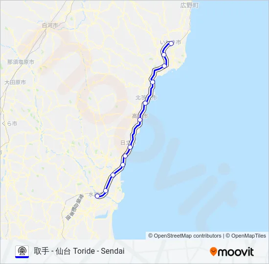 常磐線 JOBAN LINE Metro Line Map