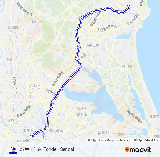 常磐線 JOBAN LINE Metro Line Map