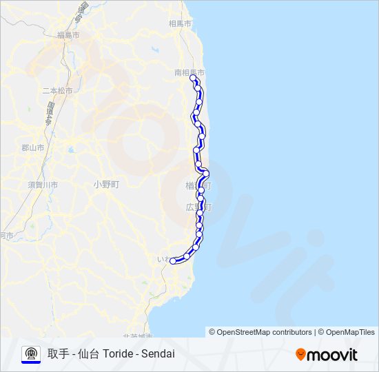 常磐線 JOBAN LINE metro Line Map