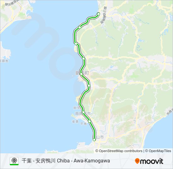 内房線 UCHIBO LINE metro Line Map