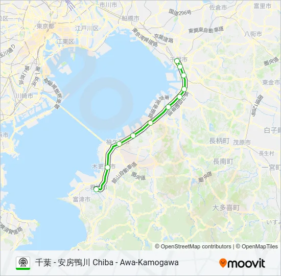 内房線 UCHIBO LINE Metro Line Map