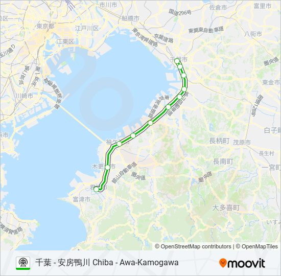 内房線 UCHIBO LINE metro Line Map