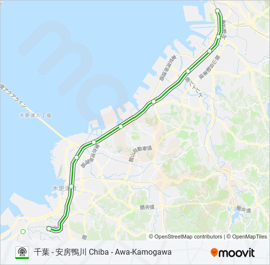 内房線 UCHIBO LINE metro Line Map