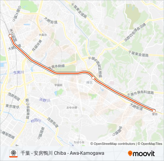 外房線 SOTOBO LINE metro Line Map