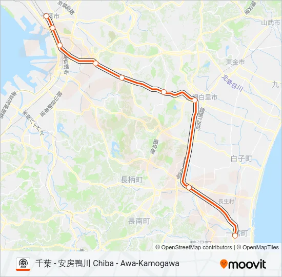 外房線 SOTOBO LINE Metro Line Map