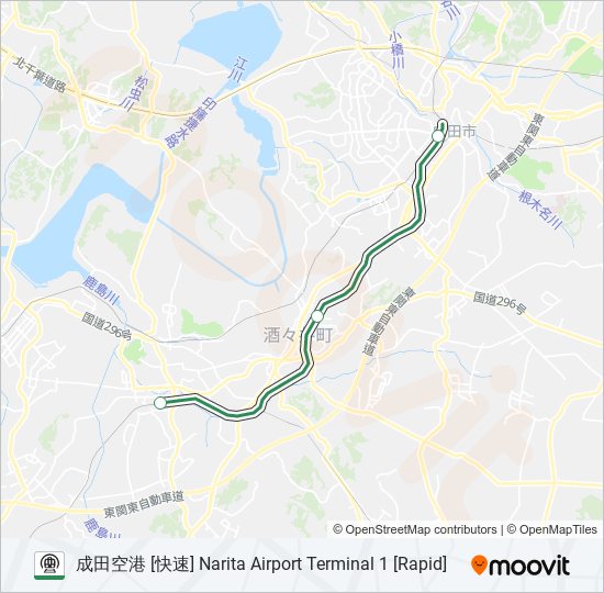 成田線 NARITA LINE metro Line Map