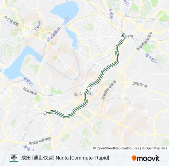 成田線 NARITA LINE metro Line Map