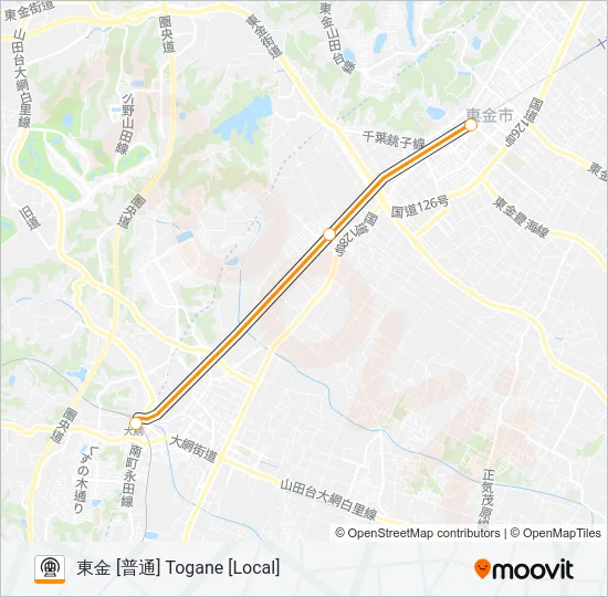 東金線 TOGANE LINE Metro Line Map