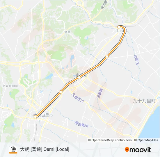 東金線 TOGANE LINE Metro Line Map