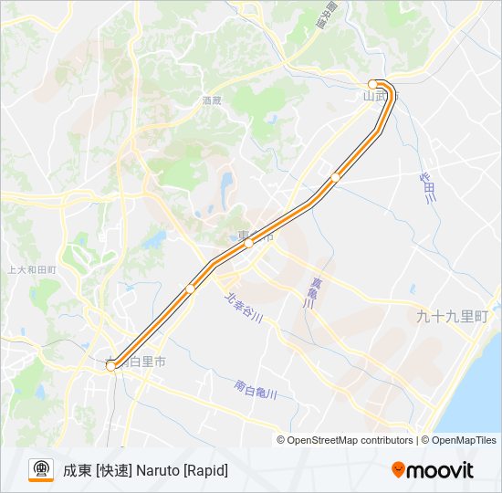 東金線 TOGANE LINE metro Line Map