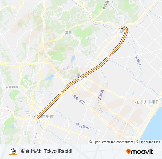 東金線 TOGANE LINE metro Line Map