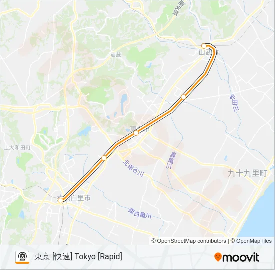 東金線 TOGANE LINE Metro Line Map