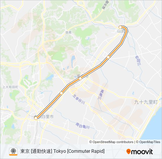 東金線 TOGANE LINE metro Line Map