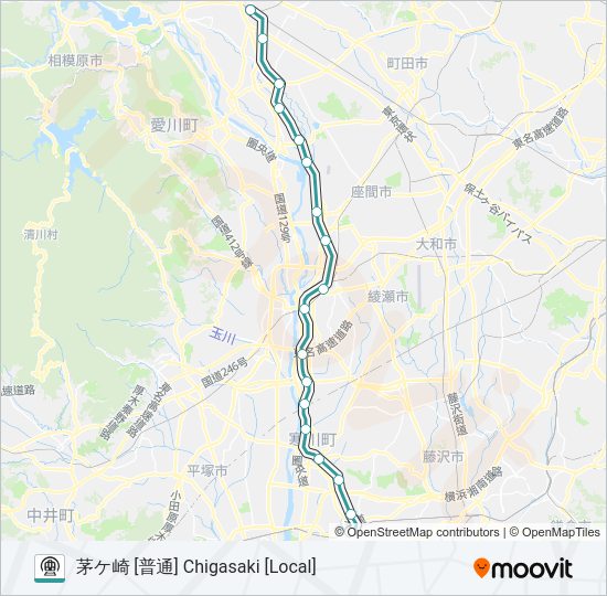 相模線 SAGAMI LINE Metro Line Map