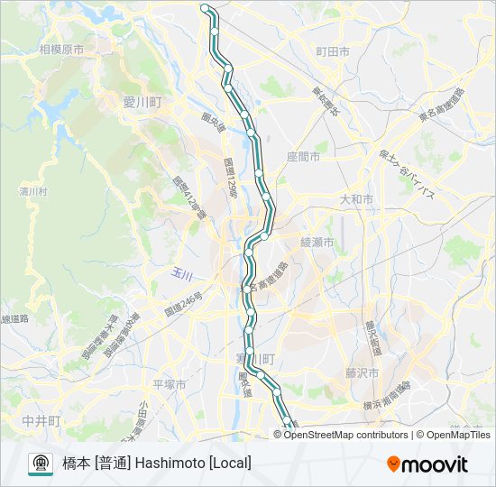 相模線 SAGAMI LINE Metro Line Map