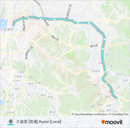 久留里線 KURURI LINE Metro Line Map