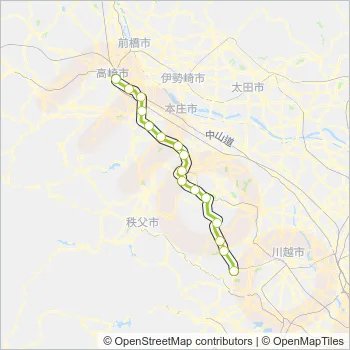 八高線 HACHIKO LINEルート：スケジュール、停車地、地図-高崎 [普通