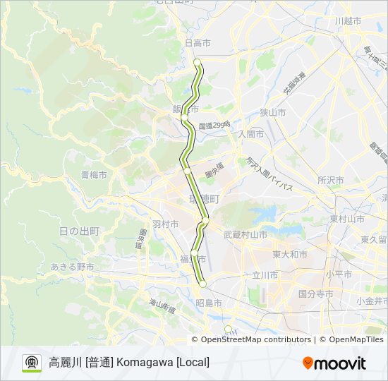 八高線hachiko Line路線 時刻表 站點和地圖 高麗川 普通 Komagawa Local