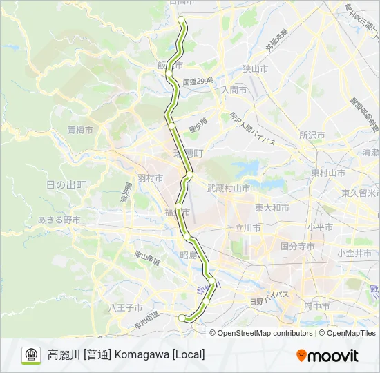 八高線 HACHIKO LINE Metro Line Map