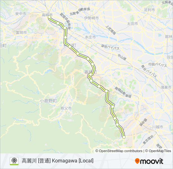 八高線 HACHIKO LINE metro Line Map