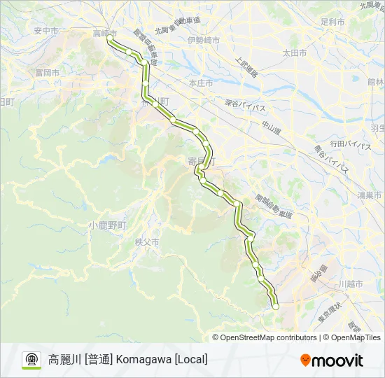 八高線 HACHIKO LINE Metro Line Map