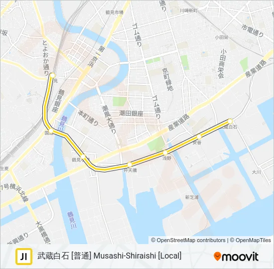 鶴見線 TSURUMI LINE Metro Line Map