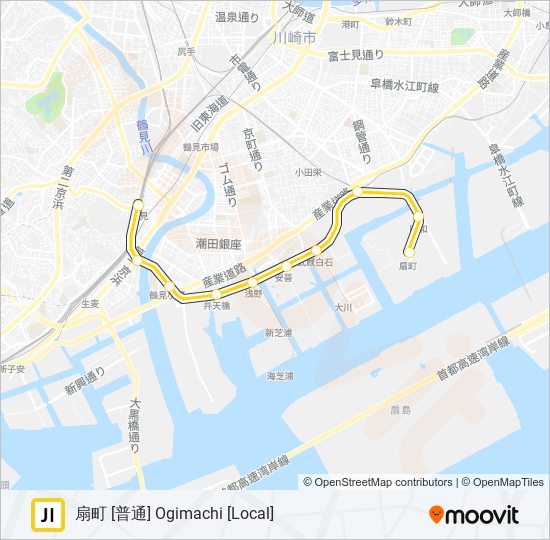 鶴見線 TSURUMI LINE metro Line Map