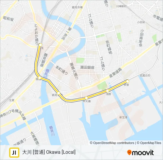 鶴見線 TSURUMI LINE Metro Line Map