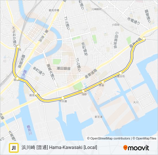 鶴見線 TSURUMI LINE metro Line Map