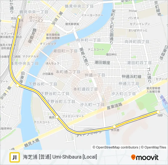 鶴見線 TSURUMI LINE Metro Line Map