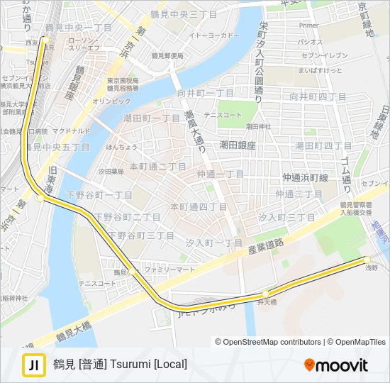 鶴見線 TSURUMI LINE metro Line Map