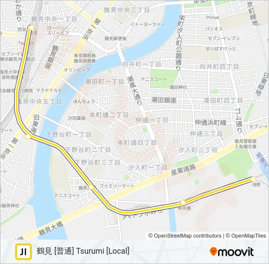 鶴見線 TSURUMI LINE Metro Line Map