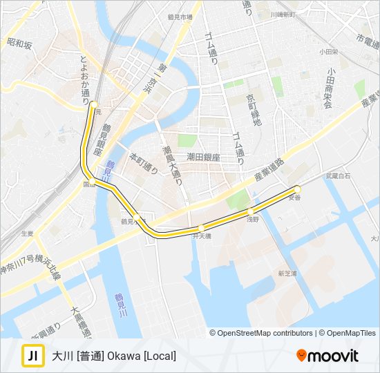鶴見線 TSURUMI LINE metro Line Map