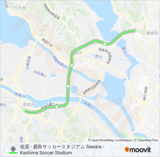 鹿島線 Kashima Lineルート スケジュール 停車地 地図 大船 普通 Ofuna Local