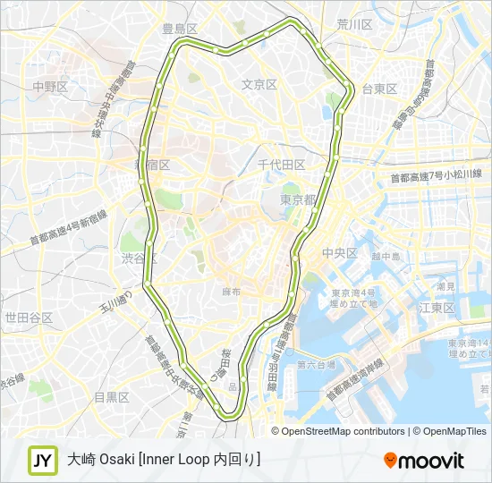 山手線 YAMANOTE LINE Metro Line Map