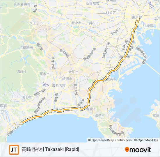 東海道線 TOKAIDO LINE metro Line Map